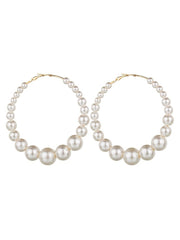 Vintage übergroße Perlen-Hoop-Ohrringe