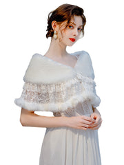 Kunstfell-Spitzenschal für besondere Anlässe