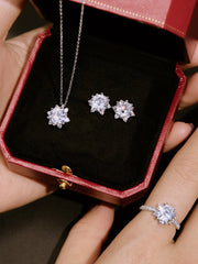 S925 Rundschliff Glänzender Stern Verlobungsring