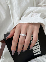 925 Sterling Silber Kubikzirkonia strahlender funkelnder Ehering