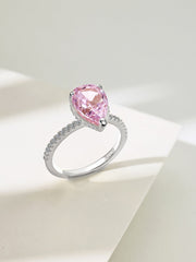 925 Sterling Silber Birnenförmiger Strahlender Zirkon-Verlobungsring