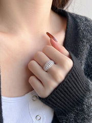 925 Sterling Silber Weißer Zirkon-Bandring