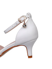 Mitte Ferse Matte spitz Zehen PU Hochzeitsschuhe