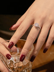 S925 Rundschliff Glänzender Stern Verlobungsring