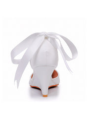 Spitze Zehenpartie Keilabsatz Damen Hochzeitsschuhe