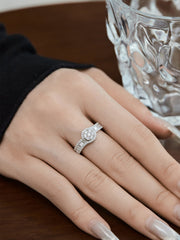 925 Sterling Silber Kubikzirkonia strahlender funkelnder Ehering