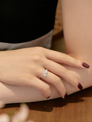 Runder, dreifach funkelnder Zirkonring in S925