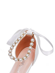 Spitze Zehenpartie Kitten Heels Knöchelriemen Hochzeitsschuhe