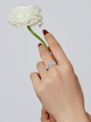 925 Sterling Silber Weißer Zirkon-Bandring