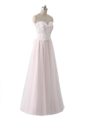 Herz-Ausschnitt Spaghettiträger Tüll Kleid Champagner