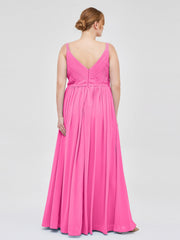 Doppel Träger Chiffon Brautjungfernkleider Azalee Übergroße