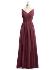 Doppel Träger Chiffon Brautjungfernkleider Cabernet Übergroße