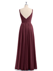 Doppel Träger Chiffon Brautjungfernkleider Cabernet Übergroße