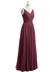 Doppel Träger Chiffon Brautjungfernkleider Cabernet Übergroße