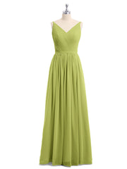 Doppel Träger Chiffon Brautjungfernkleider Klee Übergroße