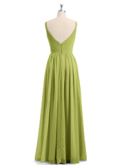 Doppel Träger Chiffon Brautjungfernkleider Klee Übergroße