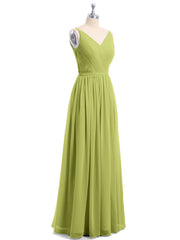 Doppel Träger Chiffon Brautjungfernkleider Klee Übergroße