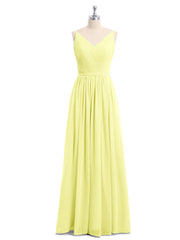 Doppel Träger Chiffon Brautjungfernkleider Narzisse Übergroße