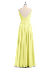 Doppel Träger Chiffon Brautjungfernkleider Narzisse Übergroße