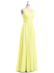 Doppel Träger Chiffon Brautjungfernkleider Narzisse Übergroße