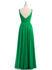 Doppel Träger Chiffon Brautjungfernkleider Smaragd Übergroße