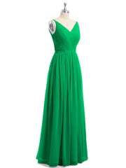 Doppel Träger Chiffon Brautjungfernkleider Smaragd Übergroße