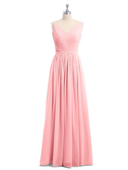Doppel Träger Chiffon Brautjungfernkleider Flamingo Übergroße