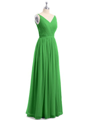 Doppel Träger Chiffon Brautjungfernkleider Grün Übergroße