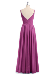 Doppel Träger Chiffon Brautjungfernkleider Orchidee Übergroße