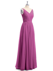 Doppel Träger Chiffon Brautjungfernkleider Orchidee Übergroße