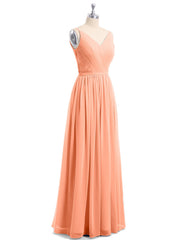 Doppel Träger Chiffon Brautjungfernkleider Papaya Übergroße