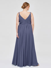 Doppel Träger Chiffon Brautjungfernkleider Sturm Übergroße