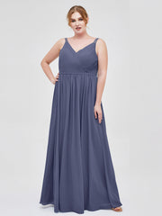 Doppel Träger Chiffon Brautjungfernkleider Sturm Übergroße