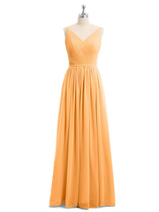 Doppel Träger Chiffon Brautjungfernkleider Mandarine Übergroße