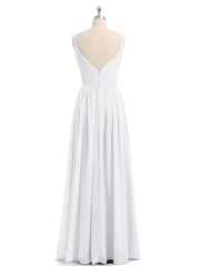 Doppel Träger Chiffon Brautjungfernkleider Weiß Übergroße