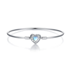 Blaues Herz-Mondstein-Armband perfektes Geschenk