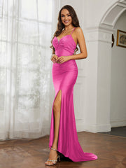 Strass Dekor Etui Kleid mit Schlitz Azalee