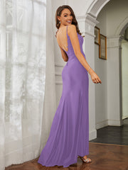 Tiefer V-Ausschnitt Applique Etui-Linie Kleid Tahiti
