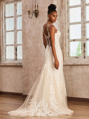 Herzform Spitze Applique Sweep-Zug Brautkleid Als Bild