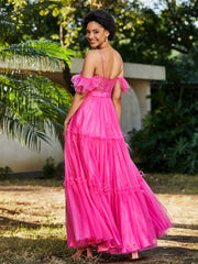 Boho Stufenrock Korsett Oberteil Tüll Kleid Azalee