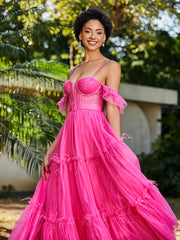 Boho Stufenrock Korsett Oberteil Tüll Kleid Azalee