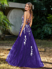 Spitze Applique Hoher Schlitz Tüll Kleid Regentschaft