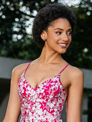 Rosa quadratische Roségold-Ohrringe