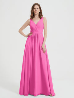 Offener Rücken Chiffon-Kleid mit V-Ausschnitt Azalee