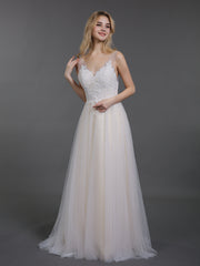 Spitzen Mieder Tüll Rock Sweep Zug Brautkleid Champagner