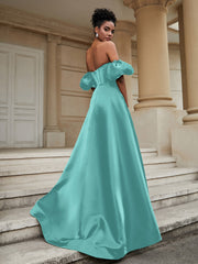 Klassisch A-Linie Satin Herzform Ballkleid Spa