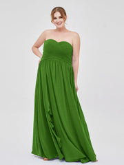 Herz-Ausschnitt Empire-Linie Chiffon Bridemsiad Kleid Moos