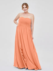 Herz-Ausschnitt Empire-Linie Chiffon Bridemsiad Kleid Papaya