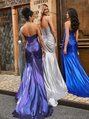 Plissee Korsett Oberteil Meerjungfrau Kleid mit Schlitz Regentschaft