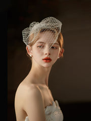 Simple White Mesh Veil